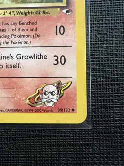 Pokemon TCG Blaine's Growlithe Gym Heroes 35/132, Unlimited Uncommon Card MP - Image 4