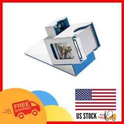 Luxury MTG Commander Card Box with Dice Tray & Magnetic Closure - White/Blue - Image 1