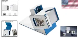 Luxury MTG Commander Card Box with Dice Tray & Magnetic Closure - White/Blue - Image 2