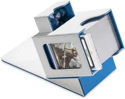 Luxury MTG Commander Card Box with Dice Tray & Magnetic Closure - White/Blue - Image 3