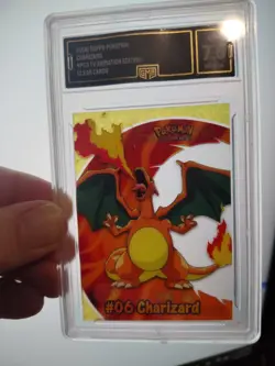 2000 Topps Pokemon Charizard TV Animation Clear Card GMA 7.5 Near Mint - Image 1