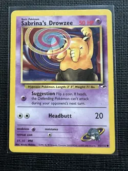 Pokemon TCG Drowzee Gym Heroes Sabrina's Card 92/132 Regular Common MP - Image 1