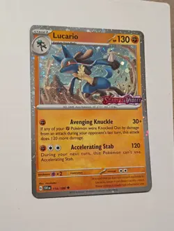 Lucario - 114/198 Pokemon Stamped Scarlet & Violet Premium Collection Promo Card - Image 1
