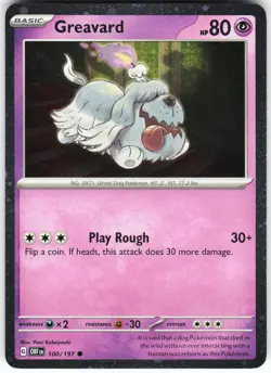 Greavard - (Cosmos Holo) 100/197 Pokemon Deck Exclusives Promo Holo Card NM - Image 1
