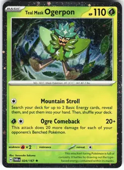 Teal Mask Ogerpon (Cosmos Holo) 024/167 Pokemon Promo Holo Card NM - Image 1