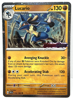 Lucario - 114/198 Pokemon Stamped Scarlet & Violet Premium Collection Promo Card - Image 1