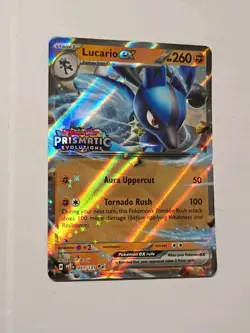 Lucario Ex - 051/131 Pokemon Stamped Prismatic Evolutions Double Rare Promo Card - Image 1