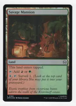 NM Foil Savage Mansion, MTG, Marvel's Spider-Man, Magic the Gathering, 183 - Image 1
