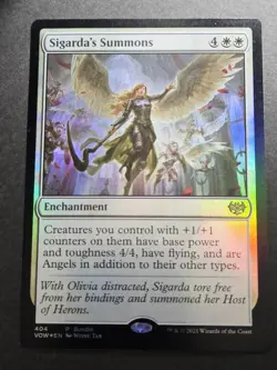 MTG Innistrad Crimson Vow Sigarda's Summons Foil Promo #404 LP - Image 1