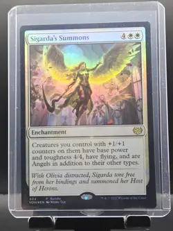 MTG Innistrad Crimson Vow Sigarda's Summons Foil Promo #404 LP - Image 3