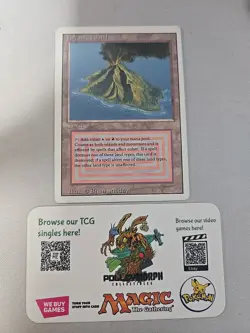 Mtg Volcanic Island Revised Edition MP Due To Print Line *See Photos* - Image 1