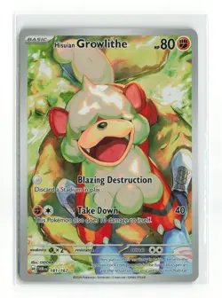 HISUIAN GROWLITHE 181/167 TWILIGHT MASQUERADE ILLUSTRATION POKEMON TCG NM-LP - Image 1