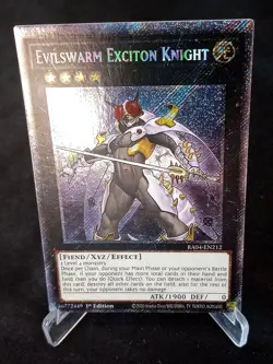YuGiOh! Evilswarm Exciton Knight RA04-EN212 Platinum Secret Rare - Near Mint/M - Image 1