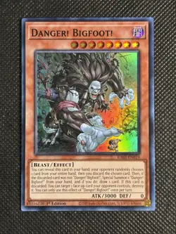 YuGiOh! - Danger! Bigfoot! RA03-EN019 Super Rare 1st Edition Near Mint - Image 1