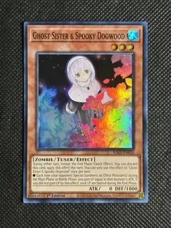 YuGiOh! - Ghost Sister & Spooky Dogwood RA03-EN020 Alt Art Super Rare 1st Ed NM - Image 1