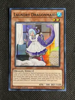 YuGiOh! - Laundry Dragonmaid RA03-EN021 Super Rare 1st Edition Near Mint - Image 1