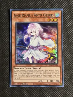 YuGiOh! Ghost Reaper & Winter Cherries Alt RA03-EN014 Super Rare 1st Edition NM - Image 1