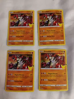 Groudon (17/25) Celebrations 4x Playset Pokemon card lot - Image 2