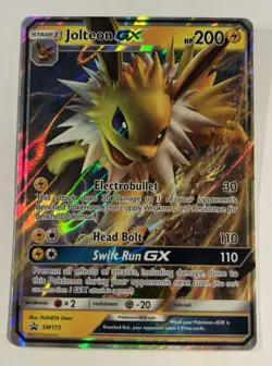 Pokemon TCG - Jolteon GX SM173 SUN & MOON Black Star Promo Holo Card NM - Image 1
