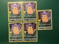 Pokemon Pikachu Holo Card Set Celebrations 25th Anniversary, 5 Cards! - Image 1