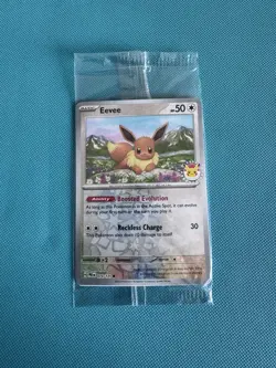 Eevee 074/131 Holo Pokemon Card - Sealed - 2025 Promo - Pikachu Stamp - NM/M - Image 1
