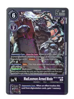 Digimon Card - (NM) MadLeomon Armed Mode BT11-081 - Bandai Rare Foil - Image 1