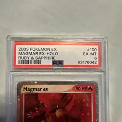 Pokemon Card Magmar EX 100/109 Holo Ruby & Sapphire PSA 6 EX-MT - Image 3