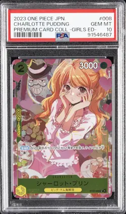 2023 ONE PIECE JPN PREM CARD COLL -GIRLS ED- #008 CHARLOTTE PUDDING PSA 10 - Image 1
