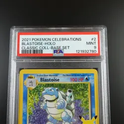 PSA 9 Blastoise 2/102 Pokemon Celebrations Classic Collection Holo Graded Card - Image 2