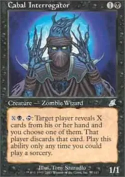Heavy Play, Japanese MTG Regular Cabal Interrogator Scourge Magic the Gathering - Image 1