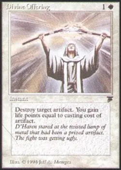 Light Play, Italian MTG Regular Divine Offering Legends Magic the Gathering - Image 1