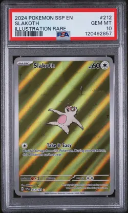 Pokemon Slakoth 212/191 Illustration Rare Surging Sparks PSA 10 Gem MT - Image 1