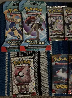 Pokemon TCG Booster Packs Lot of 11 Sealed/New 151 Prismatic Journey Surging - Image 2