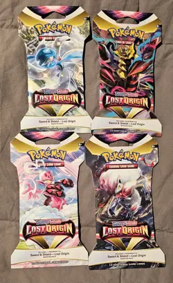 Pokemon Lost Origin Sleeved Booster Pack Art Set - 4 Packs NEW SEALED 820650850561 - Image 1