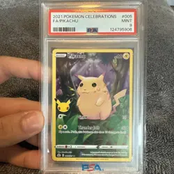 2021 Pokemon Pikachu 005/025 Celebrations Holo Full Art PSA 9 MINT (NEW CERT) - Image 3