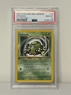 PSA 10 1st Edition Spinarak Pokemon Neo Genesis 2000 GEM MT #75 - Image 1