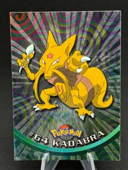 #64 KADABRA 1999 Topps Pokemon TV Series 1 BLACK LOGO FOIL - Image 1