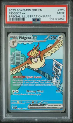 2023 POKEMON OBF EN-OBSIDIAN FLAMES SPECIAL ILLUSTRATION RARE PIDGEOT EX PSA 9 - Image 1