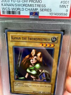 2003 YU-GI-OH! PROMO WCS-WORLD CHAMP SER #001 KANAN THE SWORDMISTRESS PSA 9 - Image 2