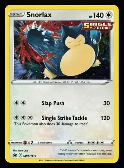 Snorlax SWSH119 Cosmos Holo Sword & Shield Promo Pokemon Card - Image 1