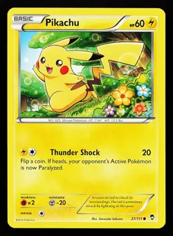 Pikachu 27/111 Common XY Furious Fists Pokemon Card - Image 1