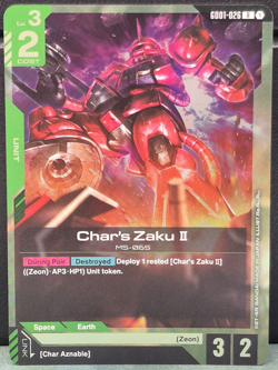 Char's Zaku II GD01-026 Gundam Newtype Rising Foil MS-065 Card Game Near Mint NM - Image 1