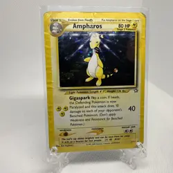 Vintage Ampharos Pokemon Card Neo Genesis Set #1 Authentic WOTC HP Holo - Image 1