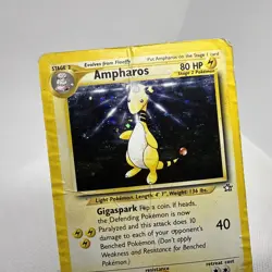Vintage Ampharos Pokemon Card Neo Genesis Set #1 Authentic WOTC HP Holo - Image 3