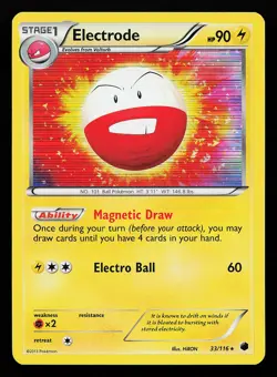 Electrode 33/116 Holo Rare Plasma Freeze Pokemon Card - Image 1