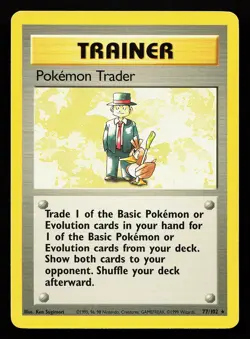 Pokemon Trader 77/102 Rare Base Set Pokemon Card - Image 1