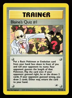 Blaine's Quiz #1 97/132 Rare Gym Heroes Pokemon Card - Image 1