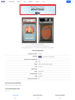 1994 MTG Magic the Gathering Revised Power Sink PSA 10 Gem Mint POP 16 - Image 3