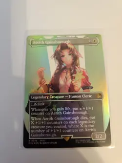 Aerith Gainsborough Borderless FOIL MTG FIN Light Play/Player - Image 1