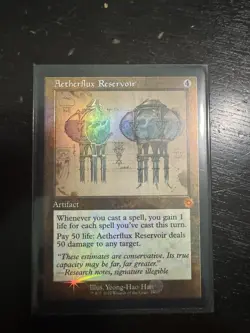 Aetherflux Reservoir (Schematic) #65 (Foil) (NM) Brothers' War BRR Magic MTG - Image 1